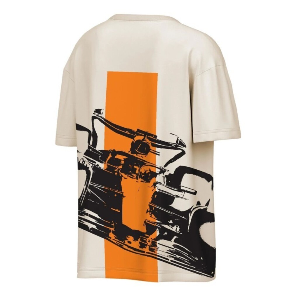 McLaren F1 Race Ready SS Tee Oversized Fit Men's Small NWT Beige Orange Black